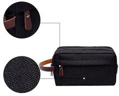 Camerazar Pánská kosmetická taška - cestovní organizér, černá, polyester 300D Oxford, 25x9 cm