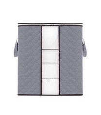 Camerazar Velký šatní organizér na lůžkoviny a oblečení, šedý, netkaná textilie/polyester, 50x46x28 cm