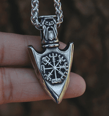 Camerazar Vikingský Amulet Pánský Náhrdelník z Chirurgické Oceli, Stříbrná, 60 cm