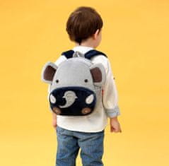 Camerazar Plyšový dětský batoh se slonem, šedá barva, polyester, rozměry 26x24x10 cm