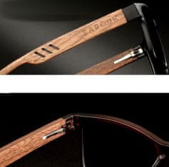 Camerazar Pánské sluneční brýle s polarizací, bambusové a plastové rámy, černá barva