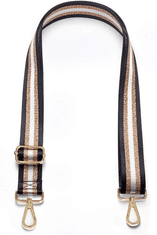 Camerazar Nastavitelný široký popruh pro dámskou kabelku, zlaté kování, polyester, 145x38 mm