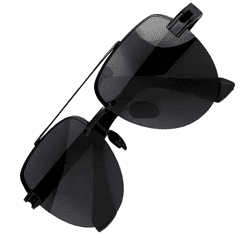 Camerazar Pánské polarizační sluneční brýle Pilot, černé, kovový rám, UV 400 kat. 3 filtr
