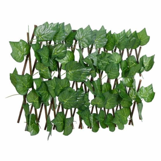 Greatstore Treláž s umělými listy vinné révy roztahovací zelená 180x30 cm