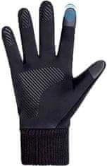 Camerazar Pánské zateplené dotykové rukavice, černé, elastan a polyester, velikost L