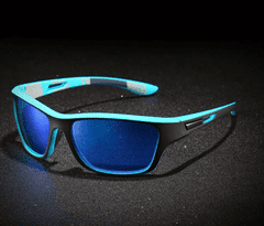 Camerazar Pánské polarizační sluneční brýle, modré, zrcadlové čočky, plastový rám