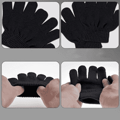 Camerazar Dětská zateplená 3dílná sada - čepice, komín a rukavice, černá, 100% akrylové vlákno
