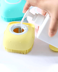 Camerazar Silikonové tělové mýdlo s dávkovačem, žluté, 7.5x8 cm