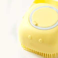 Camerazar Silikonové tělové mýdlo s dávkovačem, žluté, 7.5x8 cm