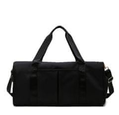 Camerazar Prostorná cestovní a tréninková taška, černá, nepromokavý nylon, 42x23x21 cm