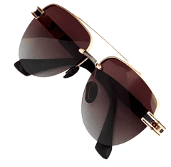 Camerazar Pánské polarizační sluneční brýle Pilot, hnědé, kovové zorníky, UV 400 kat. 3 filtr