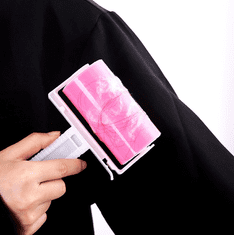 Camerazar Gelový váleček na čištění oděvů od chlupů, opakovaně použitelný, růžový, 17x10 cm