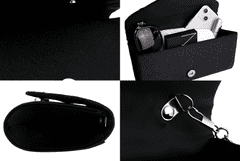 Camerazar "Elegantní černá společenská kabelka přes rameno, syntetický materiál, rozměry 22x12 cm, délka popruhu 100 cm"