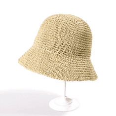 Camerazar Dámský slaměný plážový klobouk FISHER BUCKET HAT, světlá sláma, univerzální velikost 56-58 cm