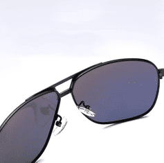 Camerazar Pánské polarizační sluneční brýle RETRO STYLE PILOTS, stříbrná barva, plast a kov, UV 400 kat. 3 filtr