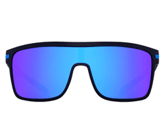 Camerazar Pánské velké sluneční brýle s polarizačními zrcadlovými čočkami, černé, plastový rám, UV 400 ochrana
