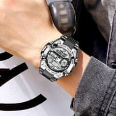 Camerazar Pánské digitální hodinky LIGE s LED osvětlením, vodotěsností WR50 a silikonovým řemínkem