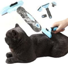 Camerazar Hřeben na srst pro psy a kočky s protiskluzovou rukojetí, šířka zubů 11 cm, délka 15,5 cm