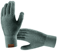 Camerazar Pánské pletené zimní rukavice s dotykovou funkcí, zelená, akrylová příze, univerzální velikost