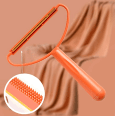 Camerazar Ruční holicí strojek 2v1 pro svetry a vlasy, oranžový, šířka 10 cm, z odolného plastu