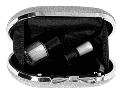 Camerazar Elegantní Dámská Večerní Kabelka s Třpytivým Brokátem, Stříbrná, Syntetický Materiál, 19.5x11 cm