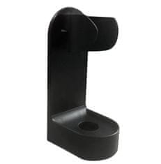 Camerazar Nástěnný držák pro elektrický zubní kartáček, matný černý, odolný plast, 4,7 cm x 9,7 cm x 3,3 cm