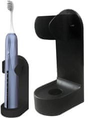 Camerazar Nástěnný držák pro elektrický zubní kartáček, matný černý, odolný plast, 4,7 cm x 9,7 cm x 3,3 cm