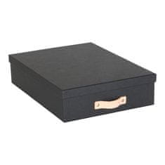 Majster Regál Úložná krabice na dokumenty OSKAR ze 100% recyklovatelného papíru, černá