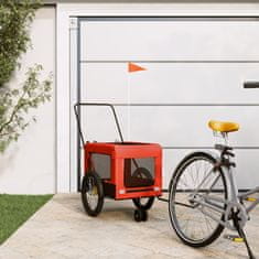 Greatstore Vozík za kolo pro psa oranžový a černý oxfordská tkanina/železo