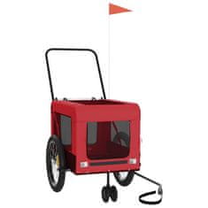 Petromila Vozík za kolo pro psa červený a černý oxfordská tkanina/železo