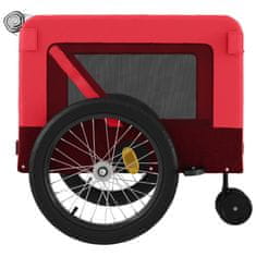 Greatstore Vozík za kolo pro psa červený a černý oxfordská tkanina/železo