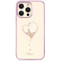 Kingxbar Wish Series silikonové pouzdro s original Swarovski crystals na iPhone 14 6.1" Pink