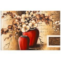 ZUTY Obrazy na stěnu - Orchideje v červené váze, 30x20 cm