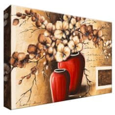 ZUTY Obrazy na stěnu - Orchideje v červené váze, 30x20 cm