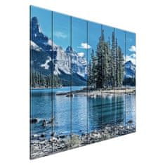 ZUTY Obrazy na stěnu - Jezero Maligne v zimě, 210x195 cm