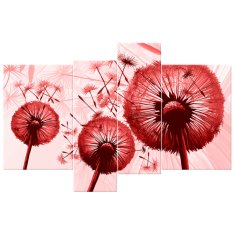 ZUTY Obrazy na stěnu - Pampelišky v červené barvě, 130x85 cm
