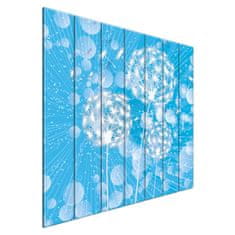 ZUTY Obrazy na stěnu - Nafukovací atrakce na abstraktním modrém pozadí, 210x195 cm