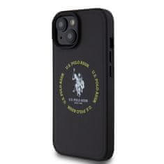 U.S. Polo Assn.  PU Leather Printed Round Double Horse MagSafe Zadní Kryt pro iPhone 15 Black