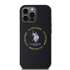 U.S. Polo Assn.  PU Leather Printed Round Double Horse MagSafe Zadní Kryt pro iPhone 15 Pro Black