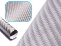 WOWO Role 4D Karbonové Stříbrné Fólie - Rozměry 1,52x30m, Kód Produktu 9086