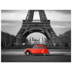 ZUTY Obrazy na stěnu - Červené auto před Eiffelovou věží, 40x30 cm