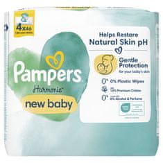 Pampers Harmonie New Baby Plastic Free Vlhčené ubrousky 4 x 46 ks
