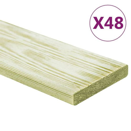 Vidaxl Podlahová prkna 48 ks 5,76 m² 1 m impregnované borové dřevo