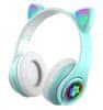 ZS7D Bezdrátová sluchátka Cat s tlapkou Bluetooth 5.0 modré