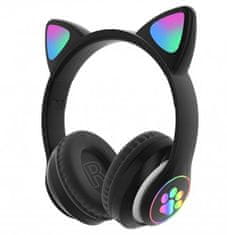 APT ZS7F Bezdrátová sluchátka Cat s tlapkou Bluetooth 5.0 černá