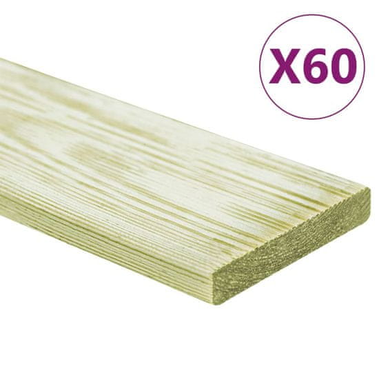 Vidaxl Podlahová prkna 60 ks 7,2 m² 1 m impregnované borové dřevo