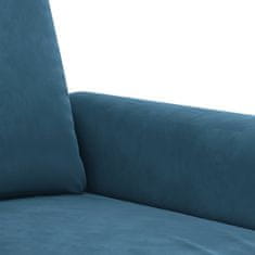 Vidaxl 3dílná sedací souprava s poduškami modrá samet