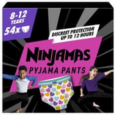 Pampers Ninjamas Pyjama Pants Srdíčka, 54 ks, 8 let, 27kg-43kg - měsíční balení