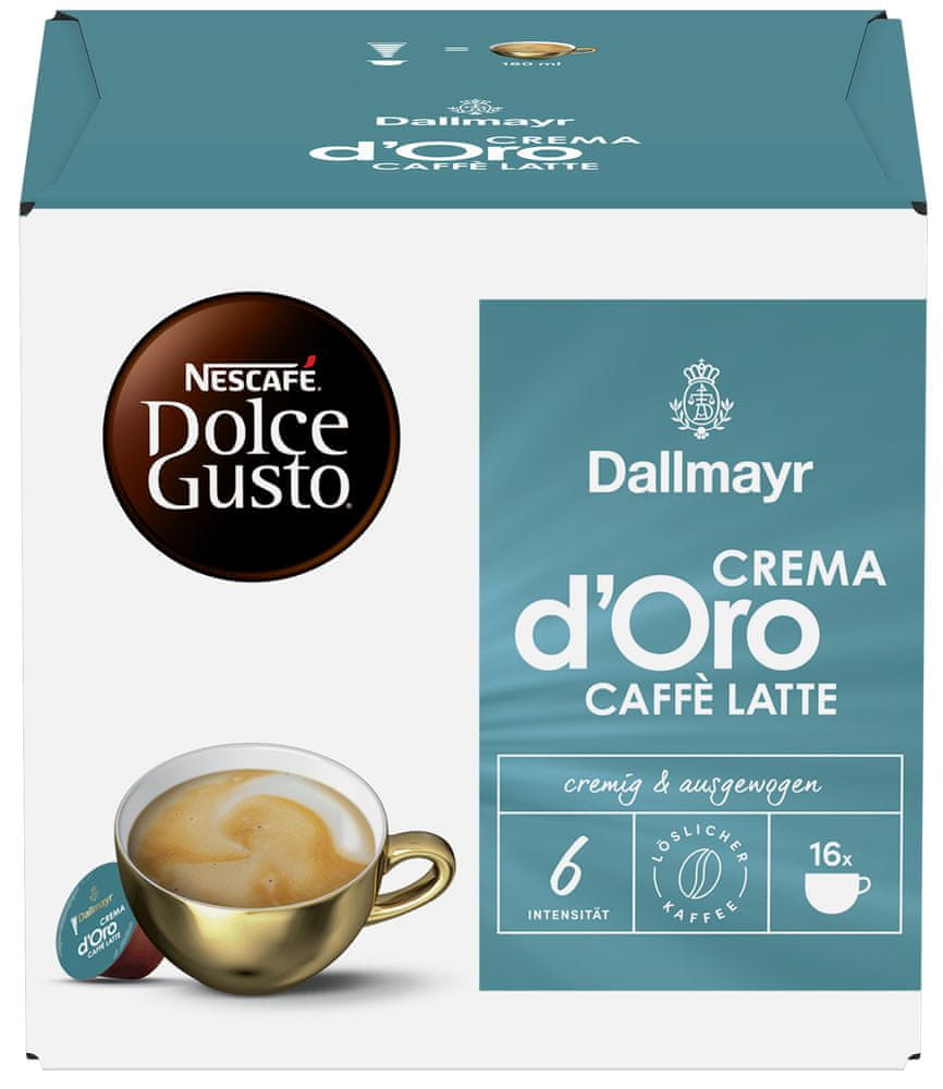 Levně Dallmayr CREMA d‘Oro CAFFE LATTE by NESCAFÉ Dolce Gusto - 16 kapslí