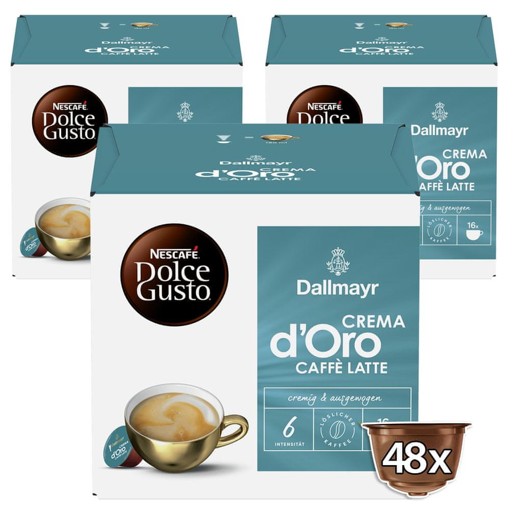Levně Dallmayr CREMA d‘Oro CAFFE LATTE by NESCAFÉ Dolce Gusto - 3× 16 kapslí
